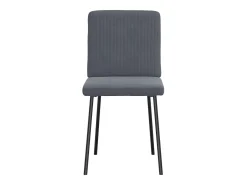 Juego de 4 sillas de comedor en terciopelo gris oscuro