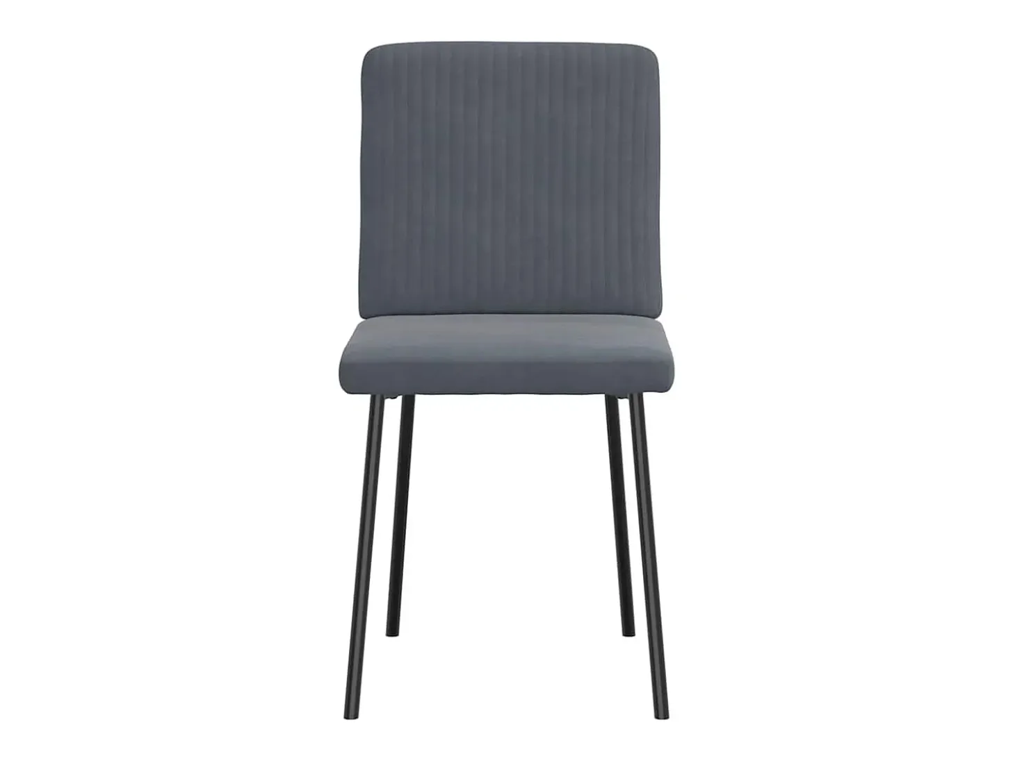 Juego de 4 sillas de comedor en terciopelo gris oscuro