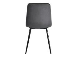 Juego de 4 sillas de comedor - Sillas con respaldo de sarga acolchado y patas de metal - terciopelo gris
