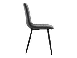 Juego de 4 sillas de comedor - Sillas con respaldo de sarga acolchado y patas de metal - terciopelo gris