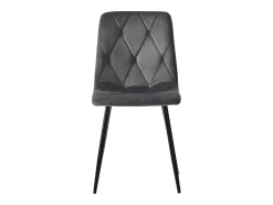 Juego de 4 sillas de comedor - Sillas con respaldo de sarga acolchado y patas de metal - terciopelo gris