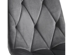 Juego de 4 sillas de comedor - Sillas con respaldo de sarga acolchado y patas de metal - terciopelo gris