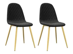 Juego de 2 sillas de comedor de terciopelo negro