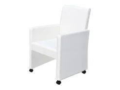 Juego de 2 Sillas de comedor cuero sintético blanco ES116179