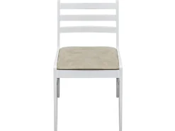 Juego de 4 Sillas de comedor madera maciza caucho terciopelo blanco ES973377