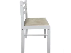 Juego de 4 Sillas de comedor madera maciza caucho terciopelo blanco ES973377