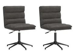 Juego de 2 sillas de comedor de piel sintética negra
