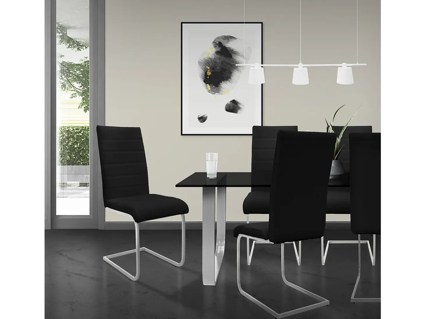 Juego de 2 sillas de comedor Silla de cocina Silla cantilever Silla tapizada Sil