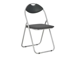 Juego de 2 Sillas de comedor plegables cuero sintético negro ES452794