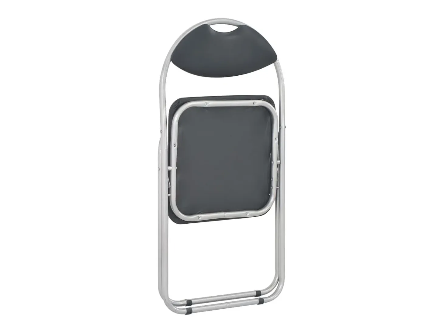 Juego de 2 Sillas de comedor plegables cuero sintético negro ES452794