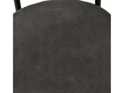 Juego de 4 sillas de comedor gris oscuro - Silla de comedor con respaldo y reposabrazos - ante - patas de metal negro