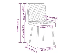 Juego de 2 sillas de comedor de terciopelo amarillo