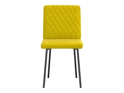 Juego de 2 sillas de comedor de terciopelo amarillo