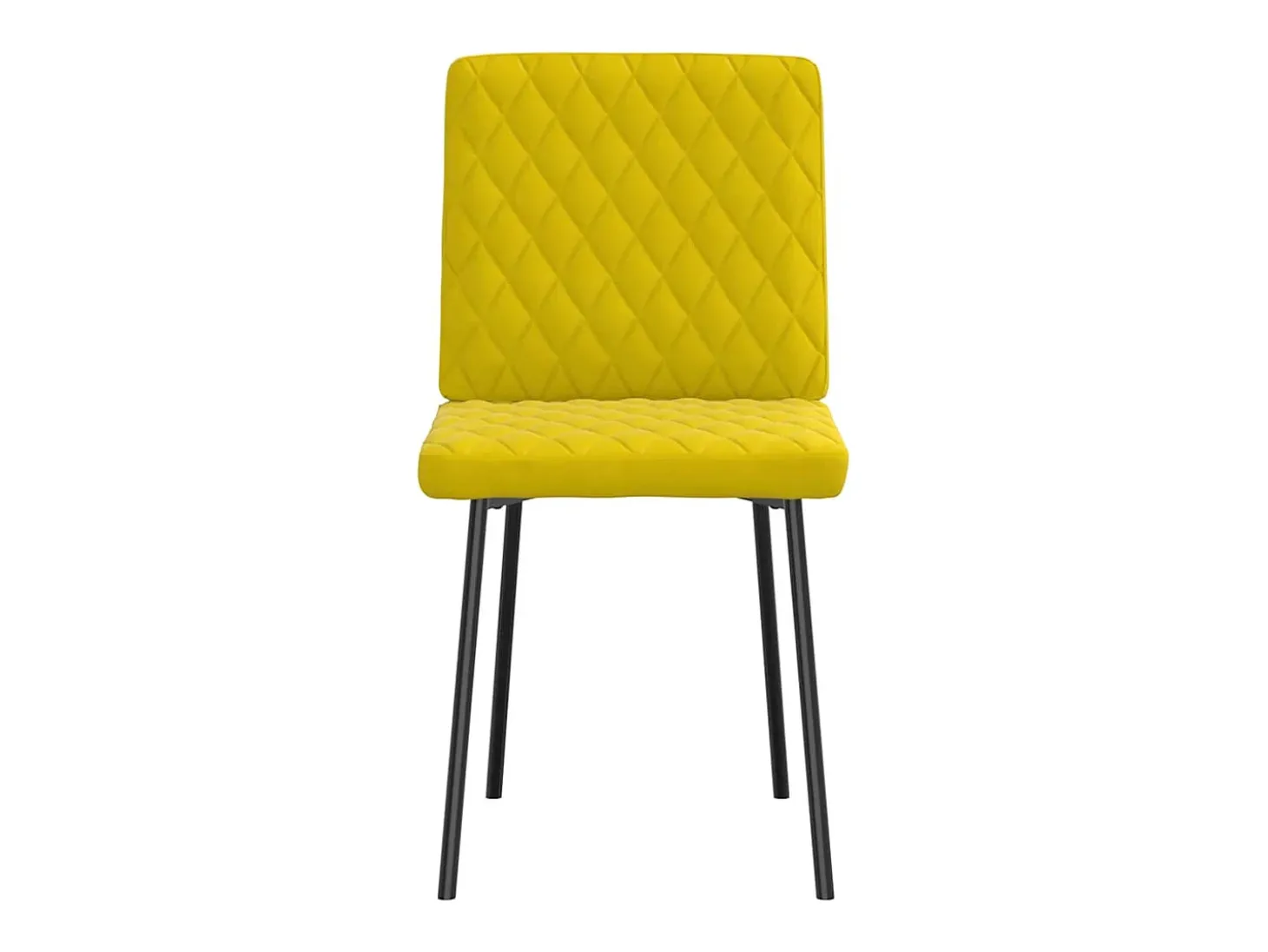 Juego de 2 sillas de comedor de terciopelo amarillo
