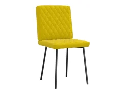Juego de 2 sillas de comedor de terciopelo amarillo