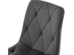 Juego de 4 sillas de comedor - sillas de salón con respaldo - asiento de terciopelo y patas de metal - gris