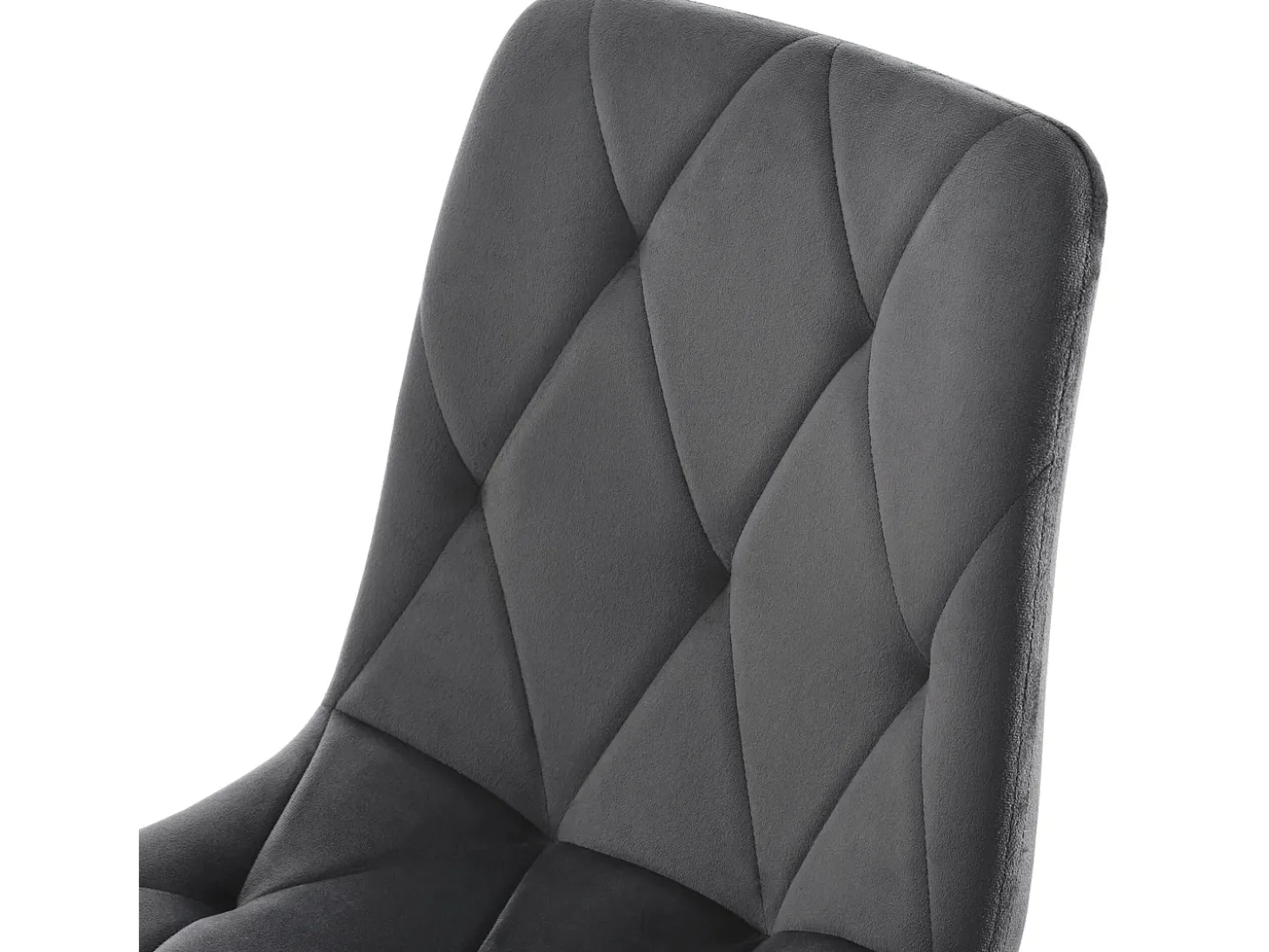 Juego de 4 sillas de comedor - sillas de salón con respaldo - asiento de terciopelo y patas de metal - gris