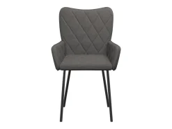 Juego de 2 Sillas de comedor tela gris oscuro ES609836