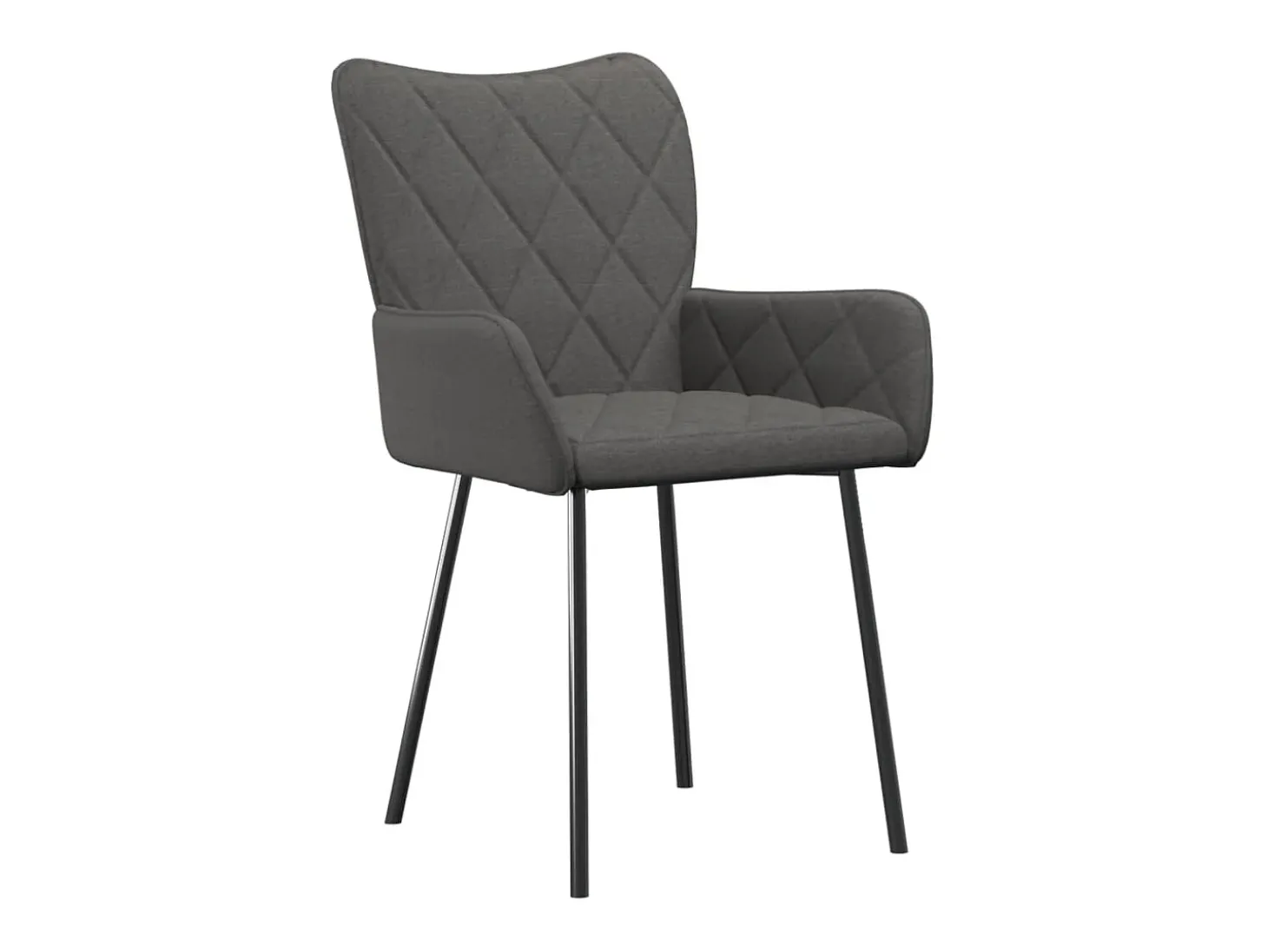 Juego de 2 Sillas de comedor tela gris oscuro ES609836
