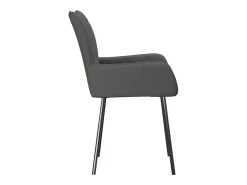 Juego de 2 Sillas de comedor tela gris oscuro ES609836
