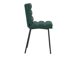 Juego de 2 sillas de comedor de terciopelo verde oscuro