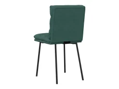Juego de 2 sillas de comedor de terciopelo verde oscuro