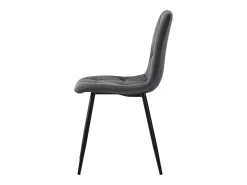 Juego de 4 sillas de comedor - silla de comedor de lino gris - con patas y respaldo de metal