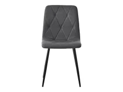 Juego de 4 sillas de comedor - silla de comedor de lino gris - con patas y respaldo de metal
