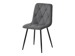 Juego de 4 sillas de comedor - silla de comedor de lino gris - con patas y respaldo de metal
