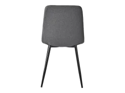 Juego de 4 sillas de comedor - silla de comedor de lino gris - con patas y respaldo de metal