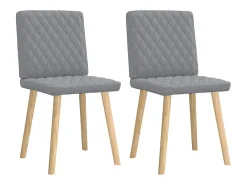 Juego de 2 sillas de comedor de tela gris claro