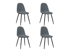 Juego de 4 sillas de comedor en terciopelo gris oscuro