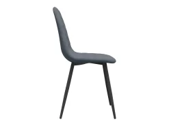 Juego de 4 sillas de comedor en terciopelo gris oscuro
