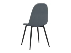 Juego de 4 sillas de comedor en terciopelo gris oscuro