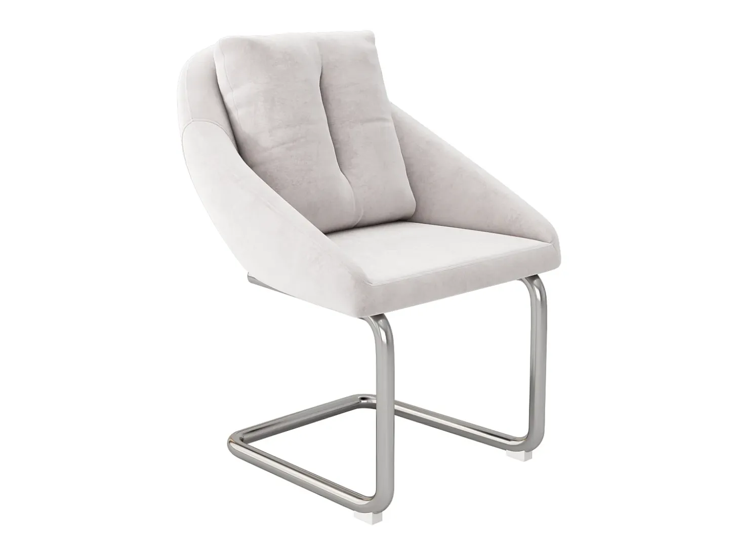 Juego de 2 sillas de comedor - terciopelo beige - Sillas con respaldo acolchado y patas arqueadas plateadas