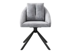 Juego de 2 sillas de comedor de terciopelo - 79 x 51,5 x 51,5 cm - Elegantes y cómodas sillas giratorias - con cojines - Gris