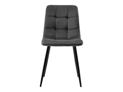 Juego de 4 sillas de comedor - Sillas con respaldo acolchado y patas de metal - terciopelo gris oscuro
