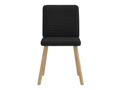 Juego de 4 sillas de comedor de tela negra