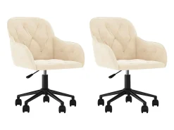 Juego de 2 sillas de comedor giratorias de terciopelo color crema