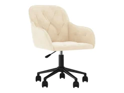 Juego de 2 sillas de comedor giratorias de terciopelo color crema
