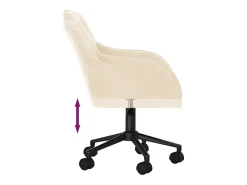 Juego de 2 sillas de comedor giratorias de terciopelo color crema