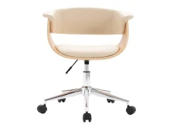 Juego de 2 Sillas de comedor giratorias cuero sintético color crema ES261052