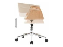 Juego de 2 Sillas de comedor giratorias cuero sintético color crema ES261052
