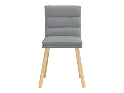 Juego de 6 sillas de comedor de tela gris claro