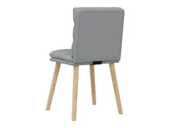 Juego de 6 sillas de comedor de tela gris claro
