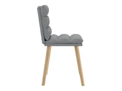 Juego de 6 sillas de comedor de tela gris claro