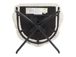 Juego de 2 sillas de comedor giratorias con respaldo y estructura de metal negro - terciopelo beige