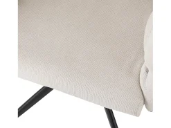 Juego de 2 sillas de comedor giratorias con respaldo y estructura de metal negro - terciopelo beige