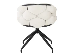 Juego de 2 sillas de comedor giratorias con respaldo y estructura de metal negro - terciopelo beige