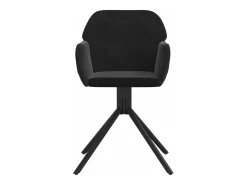 Juego de 2 Sillas de comedor giratorias terciopelo negro ES549546